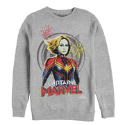 Men's Marvel Captain Marvel Sketch Profile  Adult Sweatshirt