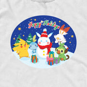 Men's Pokemon Happy Holidays Snowman Pikachu  Adult Tank Top