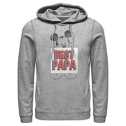 Men's Mickey & Friends Father's Day Best Papa Sign  Adult Pull Over Hoodie