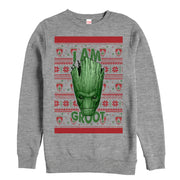 Men's Marvel Ugly Christmas Guardians of the Galaxy Groot Portrait  Adult Sweatshirt