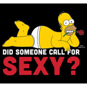 Men's The Simpsons Valentine's Day Homer Did Someone Call for Sexy?  Adult T-Shirt