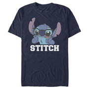 Men's Lilo & Stitch With Silly Black Glasses, Reading Time  Adult T-Shirt