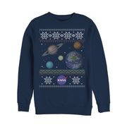 Men's NASA Ugly Christmas Planet Print  Adult Sweatshirt