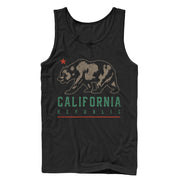 Men's Lost Gods California Republic Bear Shadow  Adult Tank Top