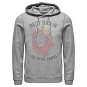 Men's Lion King Simba and Mufasa Best Dad in the Pride Lands  Adult Pull Over Hoodie