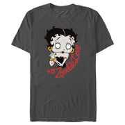 Men's Betty Boop Valentine's Day Zombie Love  Adult T-Shirt