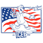 Men's ICEE Coldest Drink in Town American Flag  Adult T-Shirt