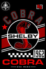 Men's Shelby Cobra 1962 Red and White Logo  Adult T-Shirt