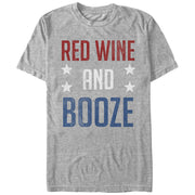 Men's CHIN UP 4th of July Wine and Booze  Adult T-Shirt