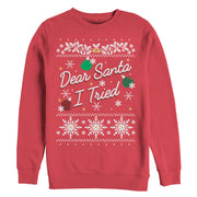 Women's Lost Gods Christmas Dear Santa I Tried  Adult Sweatshirt