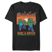 Men's Minecraft Sun's Down Zombies Around  Adult T-Shirt