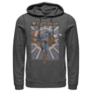 Men's Superman Classic Hero Pose  Adult Pull Over Hoodie