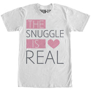 Women's CHIN UP Heart Snuggle is Real  Adult Boyfriend Tee