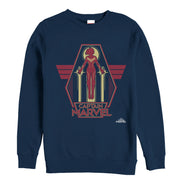 Men's Marvel Captain Marvel Retro Take Flight  Adult Sweatshirt