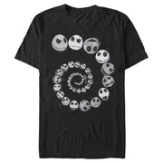 Men's The Nightmare Before Christmas Jack Skellington Faces Spiral  Adult T-Shirt