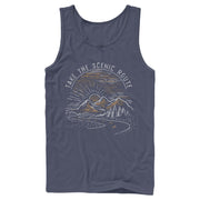 Men's Lost Gods Take the Scenic Route Road  Adult Tank Top