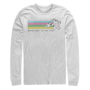 Men's Toy Story Ducky & Bunny Fun Rainbow Race  Adult Long Sleeve Shirt