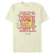 Men's Coca Cola Unity Have a Coke and a Smile Peace  Adult T-Shirt