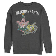 Men's SpongeBob SquarePants Christmas Welcome Santa  Adult Sweatshirt