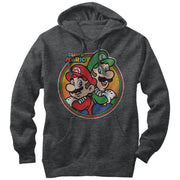 Men's Nintendo Mario Luigi Back to Back  Adult Pull Over Hoodie