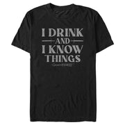 Men's Game of Thrones I Drink and I Know Things Gray  Adult T-Shirt