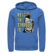 Men's Star Wars Yoda Real the Struggle Is  Adult Pull Over Hoodie