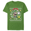 Men's Nintendo Ugly Christmas Luigi Wreath  Adult T-Shirt