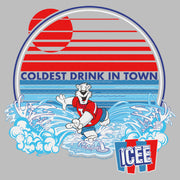 Men's ICEE Coldest Drink in Town Surfing Bear  Adult T-Shirt