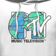 Men's MTV Distressed Earth Day Logo  Adult Pull Over Hoodie