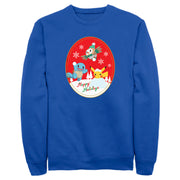 Men's Pokemon Christmas Happy Holidays Patch  Adult Sweatshirt