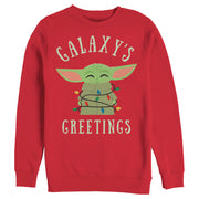 Men's Star Wars The Mandalorian Christmas The Child Greetings  Adult Sweatshirt