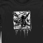 Men's Pirates of the Caribbean: Curse of the Black Pearl Black and White Skull Logo  Adult Long Sleeve Shirt