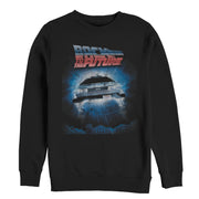 Men's Back to the Future Retro DeLorean Poster  Adult Sweatshirt