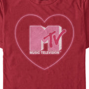 Men's MTV Valentine's Day Neon Heart Logo  Adult T-Shirt