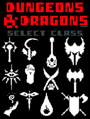 Men's Dungeons & Dragons Select Class 8-bit Pixel Symbols  Adult T-Shirt