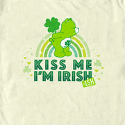 Men's Care Bears St. Patrick's Day Good Luck Bear kiss Me I'm Irish-ish  Adult T-Shirt