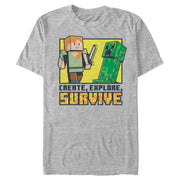 Men's Minecraft Create Explore Survive  Adult T-Shirt