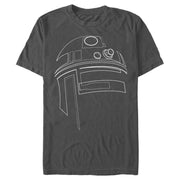 Men's Star Wars R2-D2 Outline  Adult T-Shirt