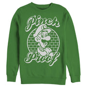 Men's Nintendo Super Mario St. Patrick's Day Pinch Proof Luigi Retro  Adult Sweatshirt