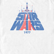 Men's Star Wars Patriotic X-Wing 1977 Logo Stripes  Adult T-Shirt