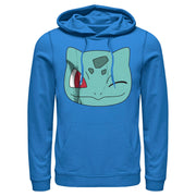 Men's Pokemon Bulbasaur Wink Face  Adult Pull Over Hoodie