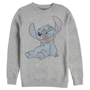 Men's Lilo & Stitch Halftone Smile  Adult Sweatshirt