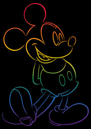 Men's Mickey & Friends Rainbow Mickey Mouse Outline  Adult T-Shirt