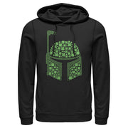 Men's Star Wars St. Patrick's Day Boba Fett Clover Helmet  Adult Pull Over Hoodie