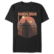 Men's Star Wars: The Mandalorian Boba Fett Sunset Helmet  Adult T-Shirt