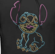 Men's Lilo & Stitch Bright Neon Outline  Adult Pull Over Hoodie