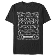 Men's Anchorman Scotch Down in My Belly  Adult T-Shirt