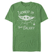 Men's Star Wars: The Mandalorian The Child Luckiest in the Galaxy  Adult T-Shirt