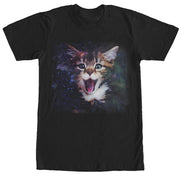 Men's Lost Gods Yawning Space Cat  Adult T-Shirt