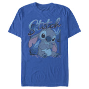 Men's Lilo & Stitch Distressed Poster Stitch  Adult T-Shirt